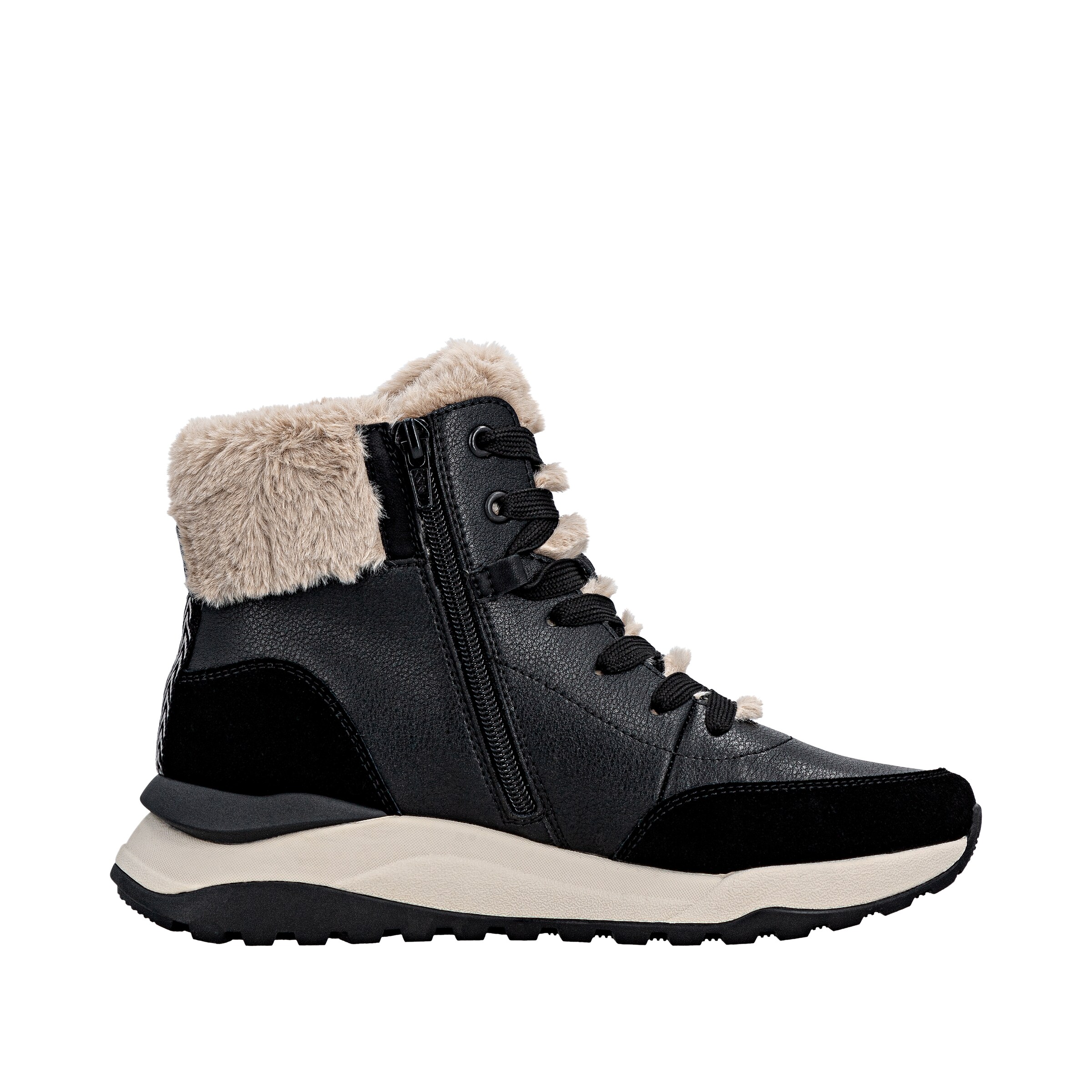 Rieker Lace-Up Ankle Boots in Black