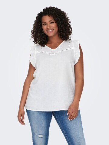 Camicia da donna 'Chalinos' di ONLY Carmakoma in bianco: frontale