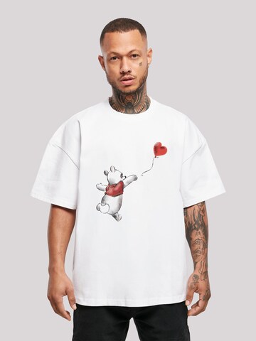 F4NT4STIC Shirt 'Disney Winnie The Pooh & Balloon' in Wit: voorkant