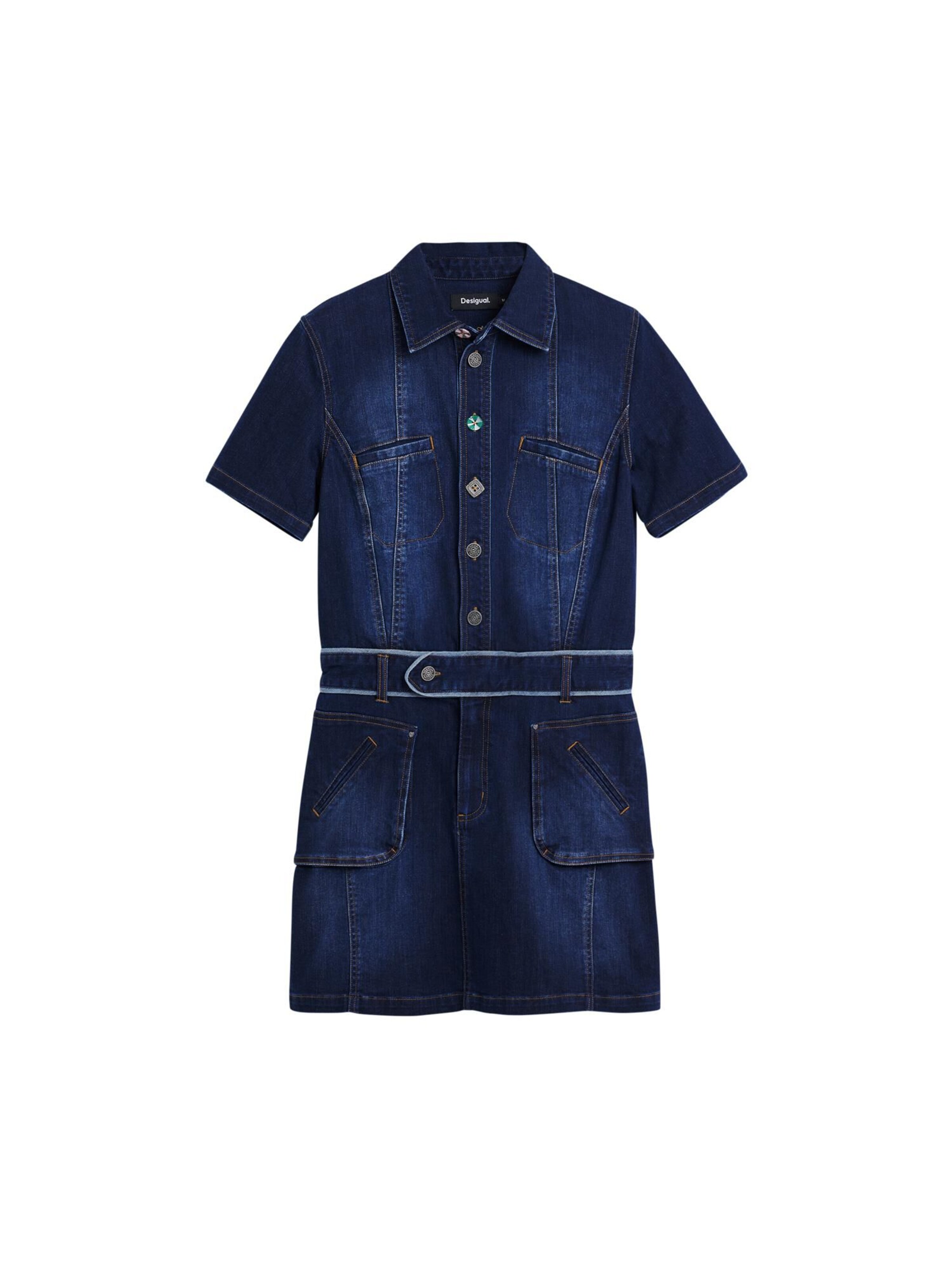 Desigual Košilové šaty – modrá: přední strana