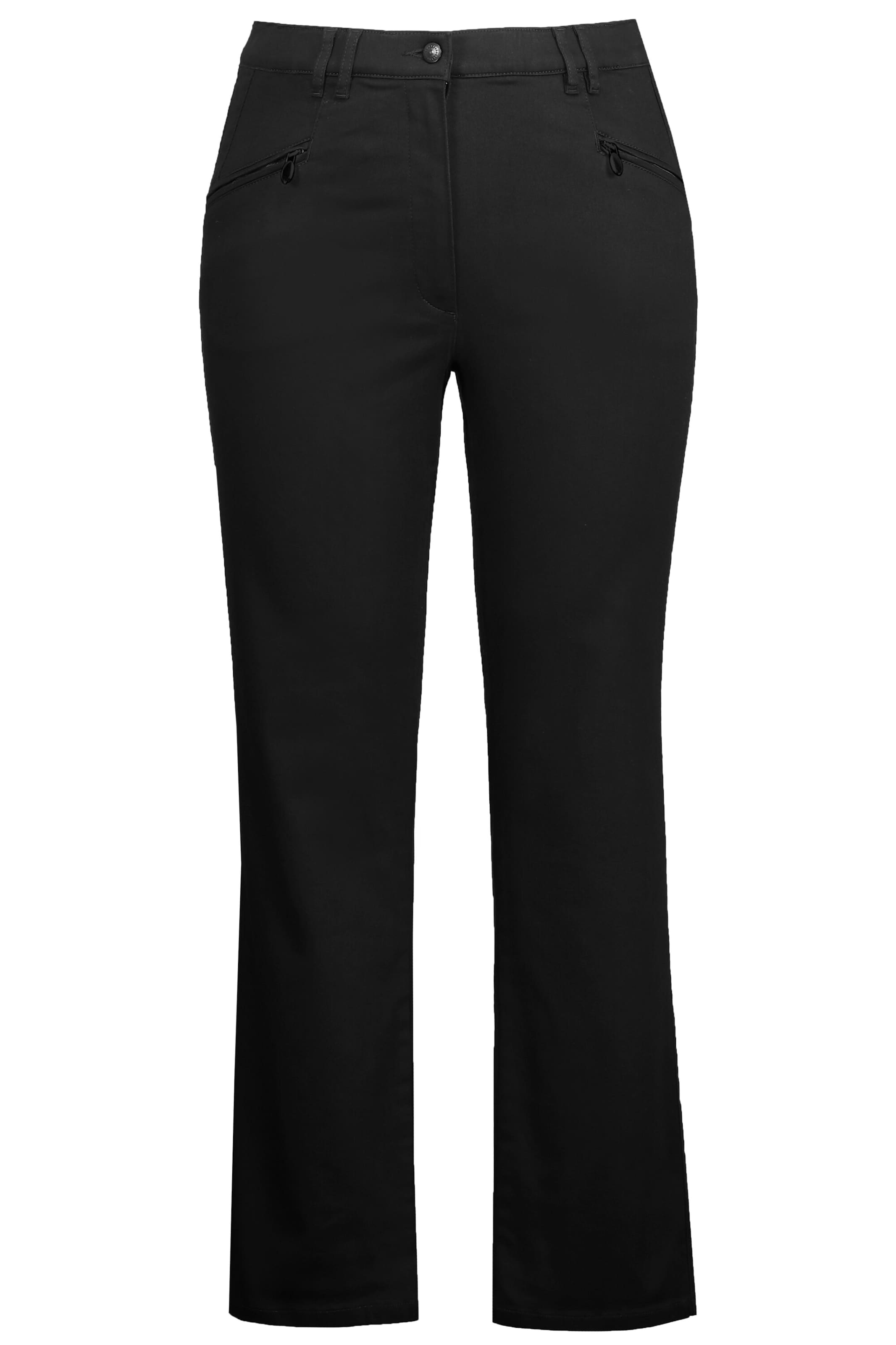 Ulla Popken Regular Trousers in Black: front