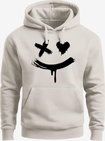 Neverless Sweatshirt 'Creepy Smile' in Beige: front