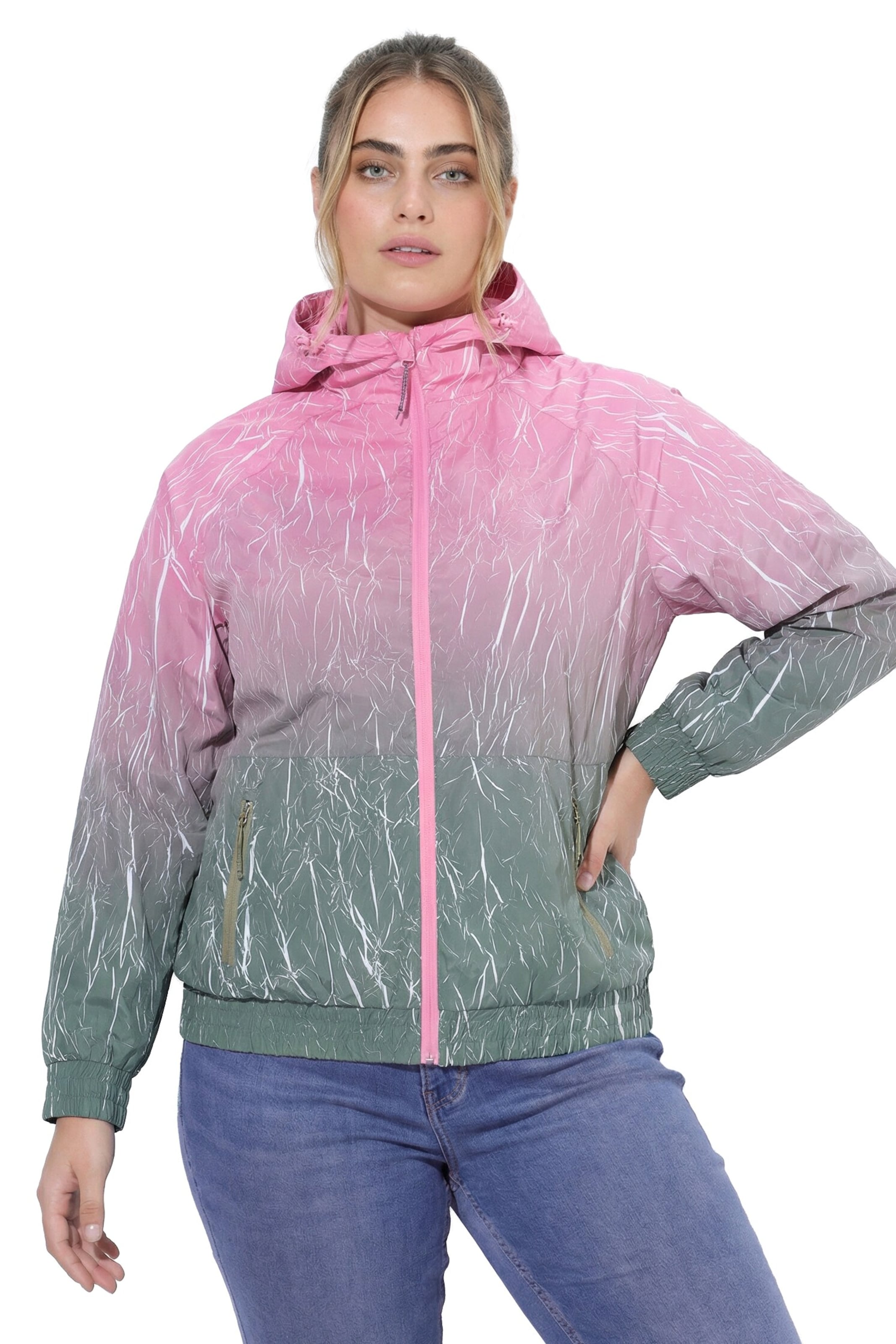Ulla Popken Weatherproof jacket in Pink