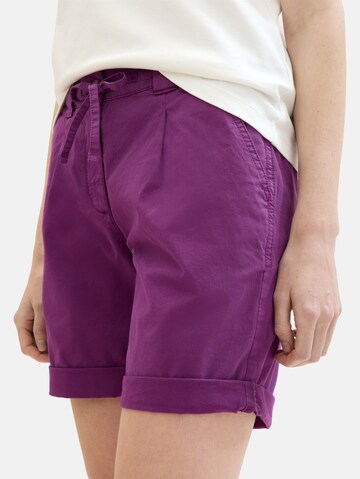TOM TAILOR Regular Chino Pants in Purple