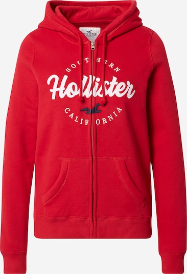 HOLLISTER Суичъри с качулка в червено / бяло, Преглед на продукта