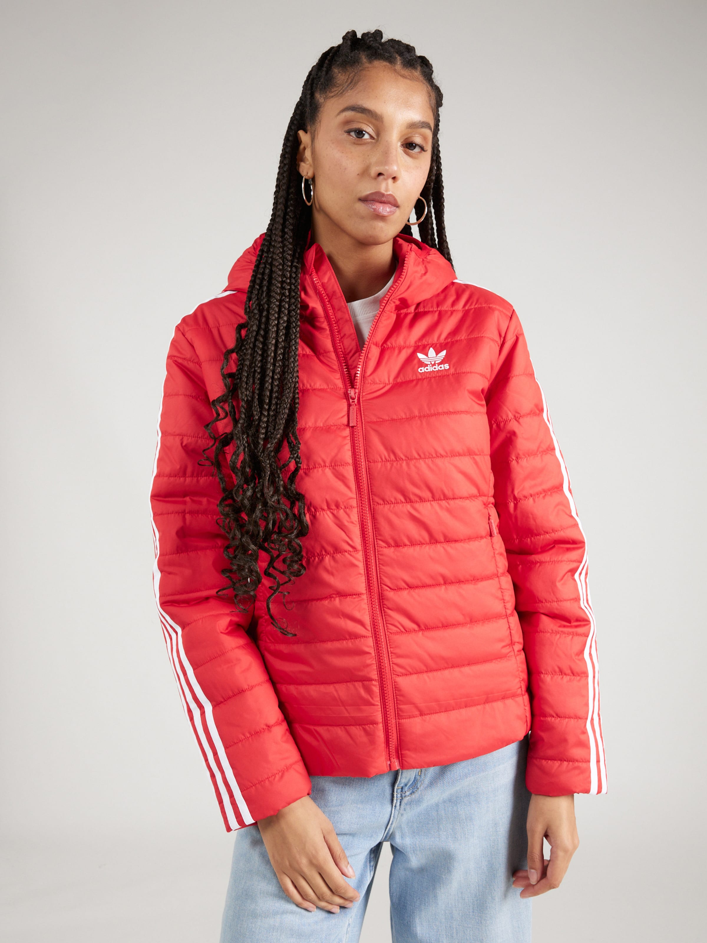 Adidas originals top jacket womens red