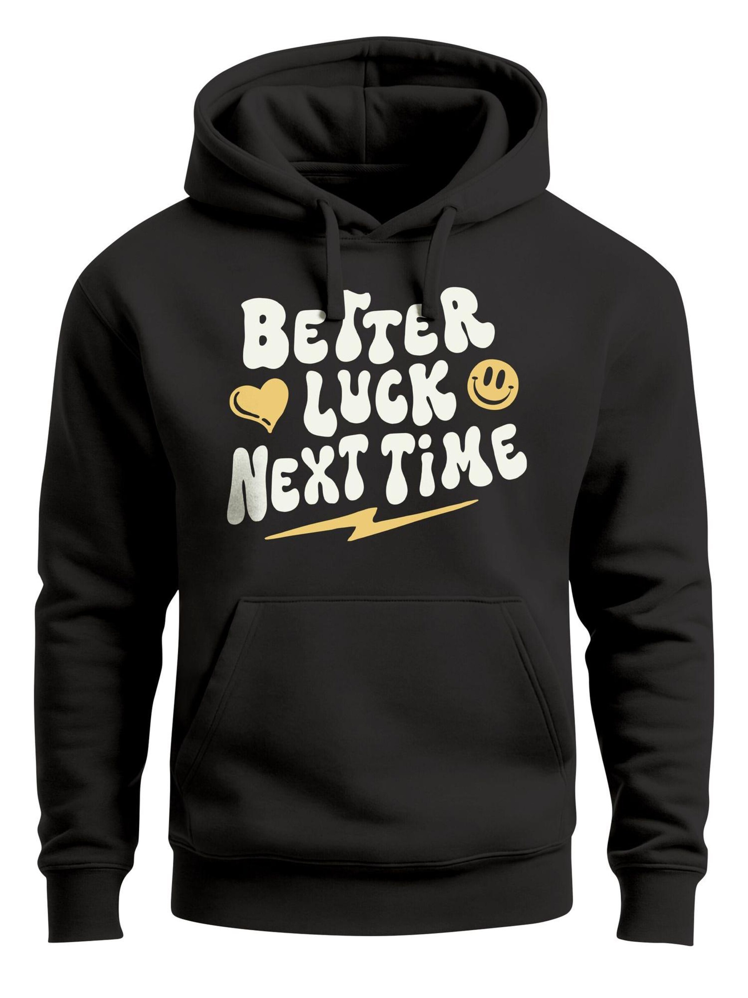 Neverless Sweatshirt 'better luck next time' in Black: front