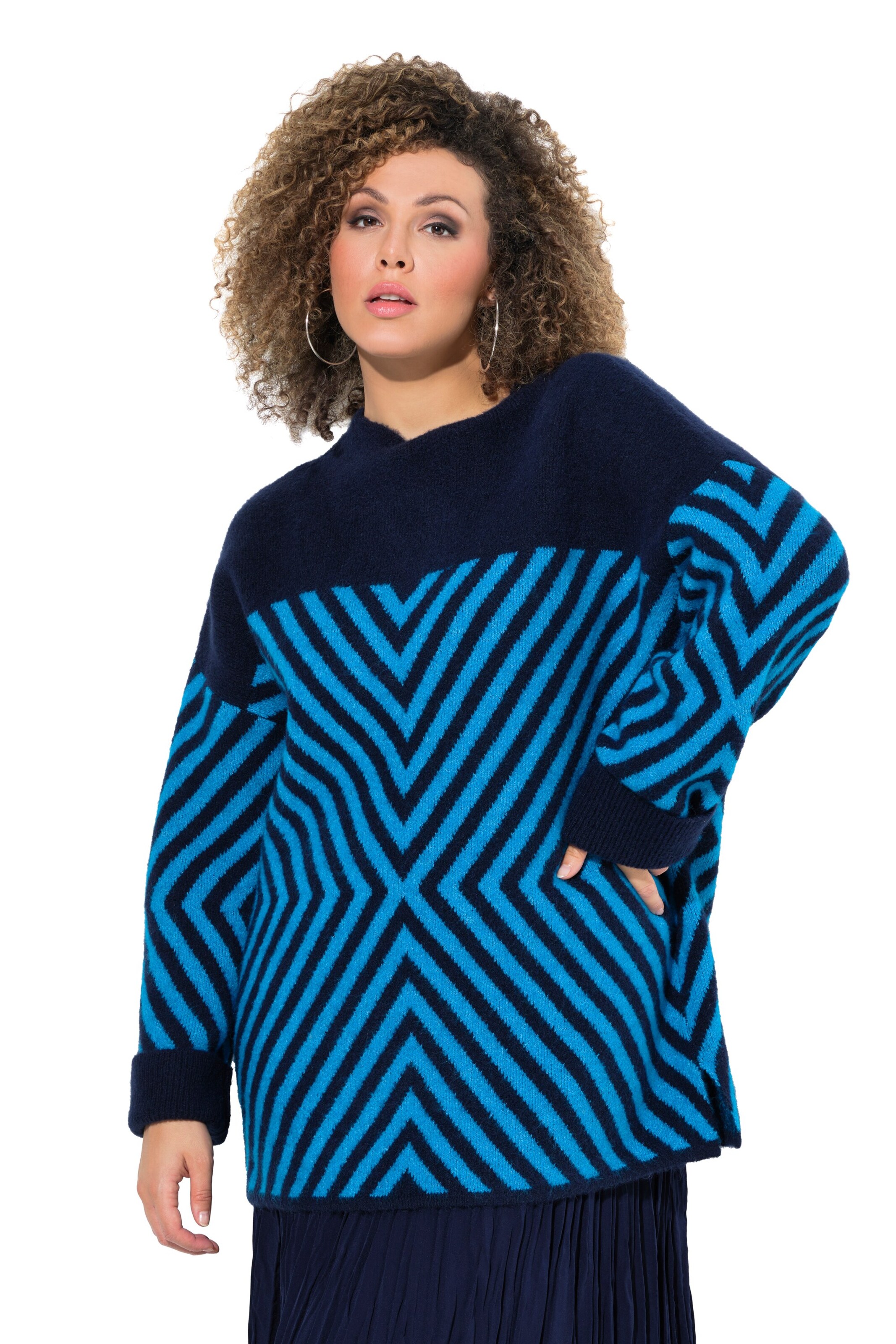 Ulla Popken Trui in Blauw: voorkant