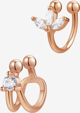 Orecchini 'Blossom and Gem Ear Cuff' di Hey Happiness in oro: frontale