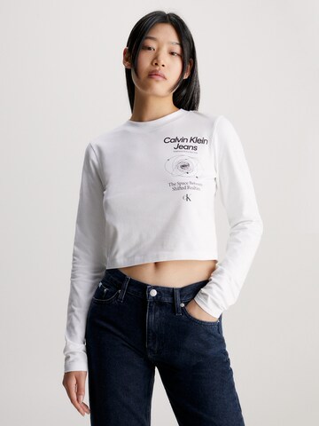 Calvin Klein Jeans Shirt in Wit: voorkant