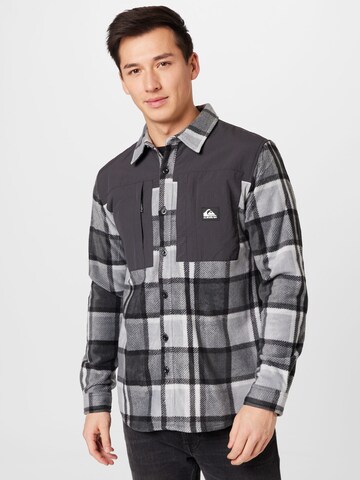 QUIKSILVER Regular fit Athletic button up shirt 'North Seas' in Grey: front