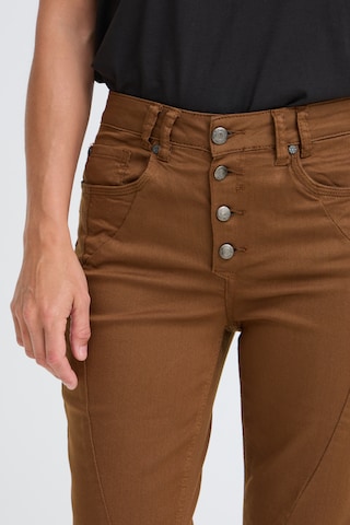 PULZ Jeans - Slimfit Pantalón ' Rosita' en marrón