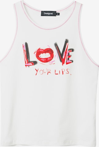 Desigual - Top 'LIPSY' em branco: frente