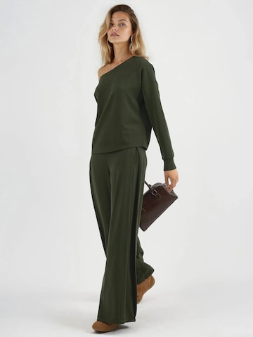 Busem Wide leg Broek in Groen