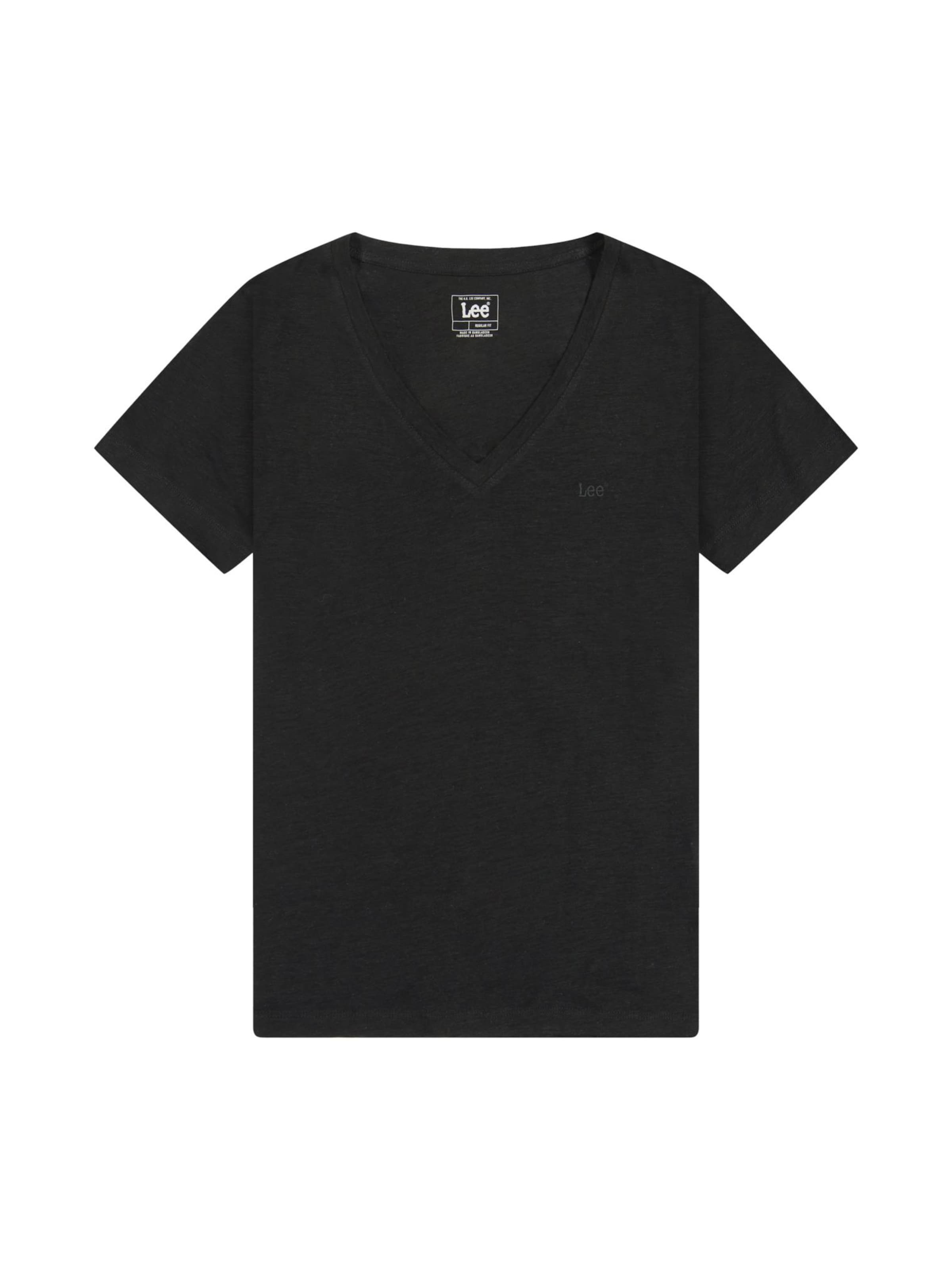 Lee Shirt 'V Neck'‌‌‌ in Schwarz: Vorderseite