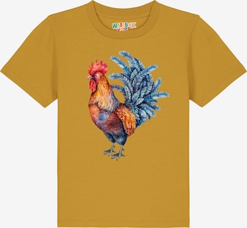 watabout.kids Shirt 'Grimmiger Gockel' in Yellow: front