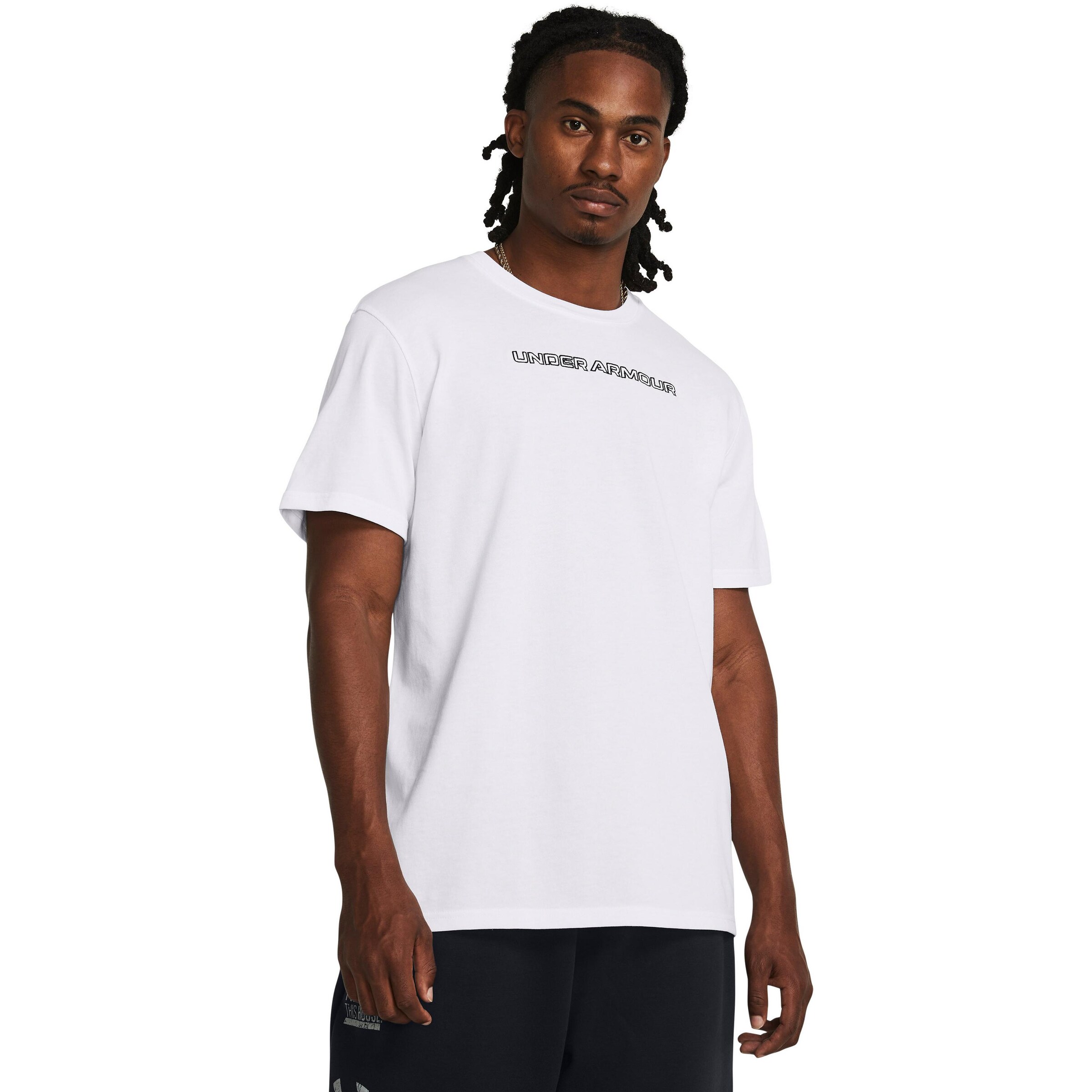 UNDER ARMOUR Performance Shirt 'LOGO' in White: front