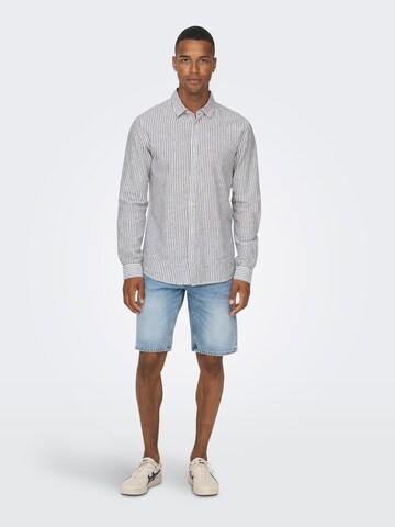 Coupe regular Chemise 'Caiden' Only & Sons en bleu