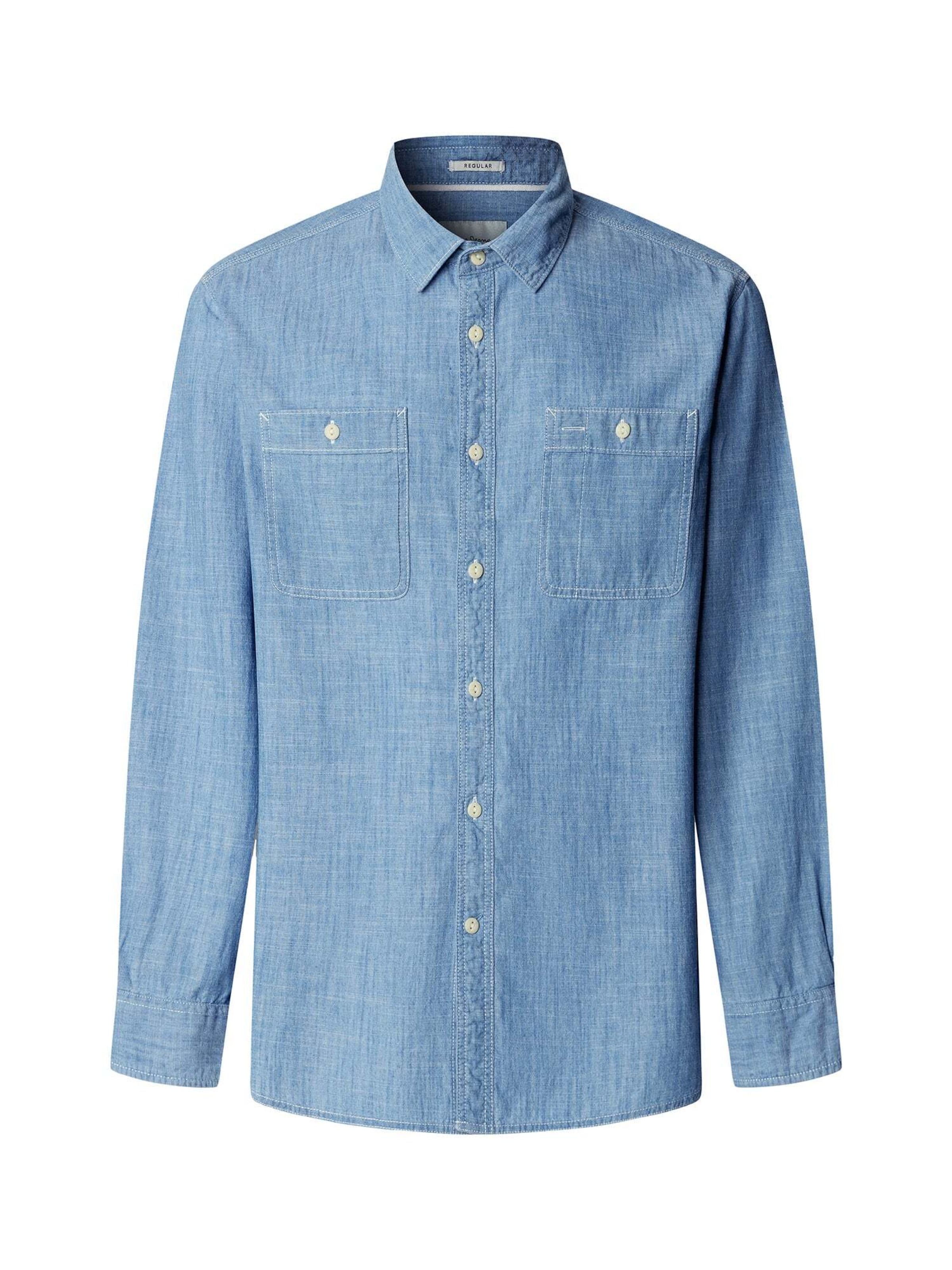 Fit confort Chemise 'ROMUALDO' Pepe Jeans en bleu : devant