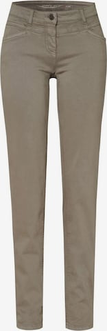 TONI Slimfit Broek in Beige: voorkant