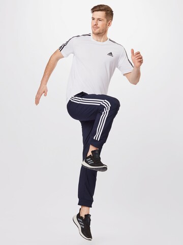 ADIDAS SPORTSWEAR Дънки Tapered Leg Спортен панталон 'Aeroready Essentials Tapered Cuff 3-Stripes' в синьо