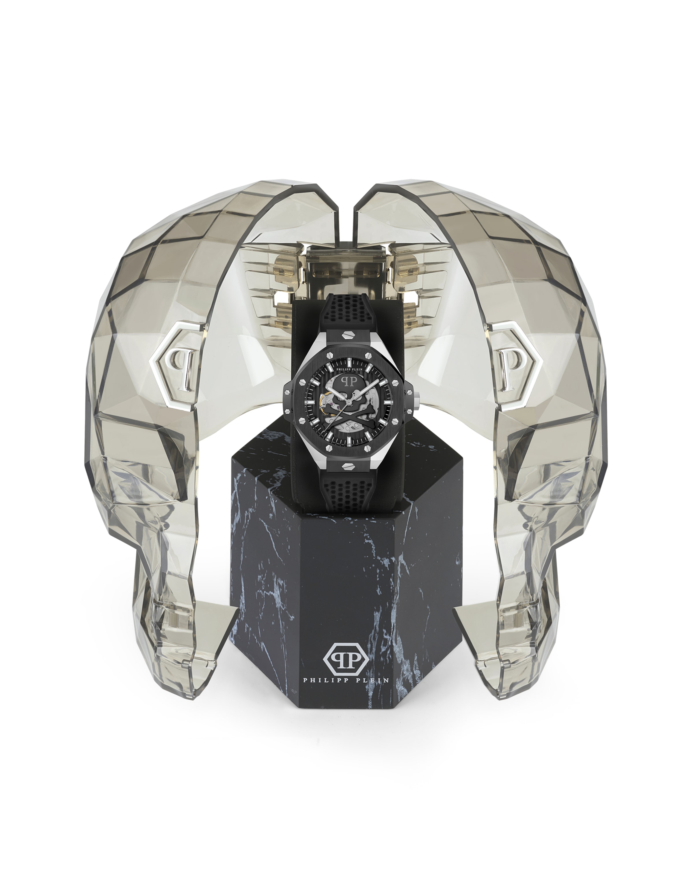 Philipp Plein Uhr 'Skeleton Royal' in Schwarz