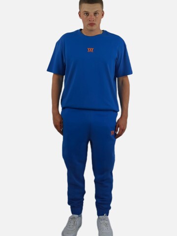 HEFTYKA Regular Workout Pants 'CUFF JOGGER HEAVY' in Blue