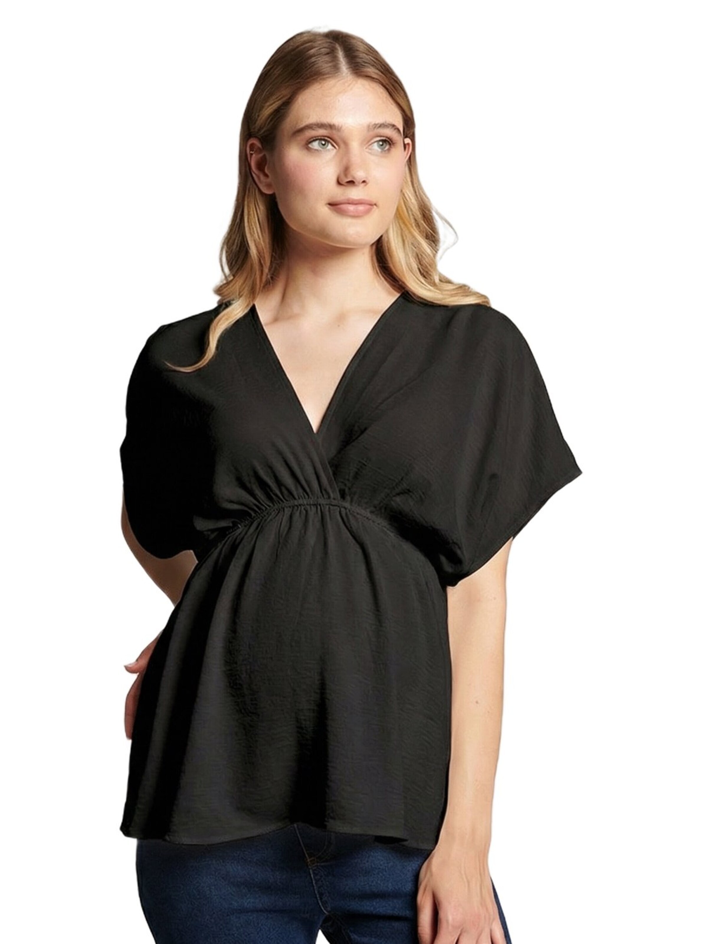 LYN MAMA Blouse in Zwart: voorkant