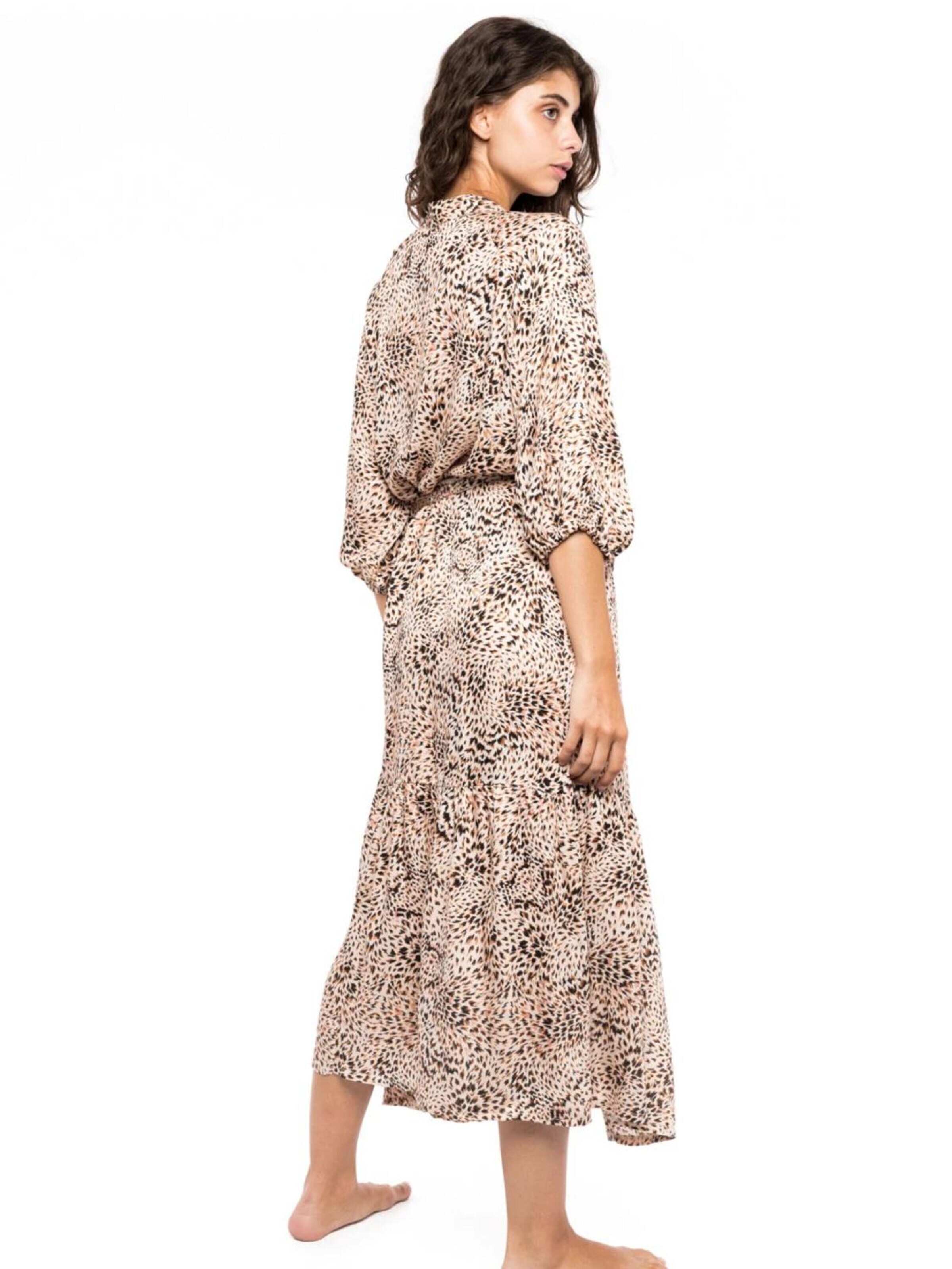 Pink Label Καλοκαιρινό φόρεμα 'BEACHWEAR LEOPARD' σε μπεζ