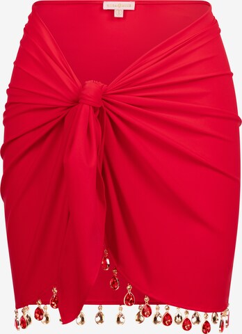 Moda Minx Rok 'Droplet Swim Fabric Short' in Rood: voorkant