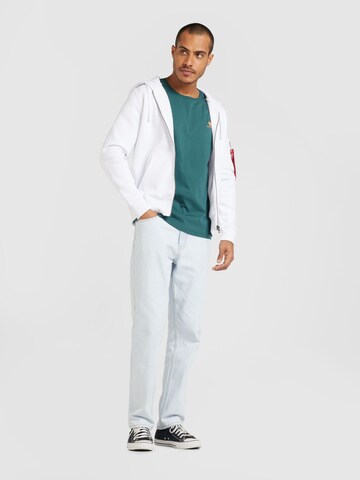 ALPHA INDUSTRIES - Sudadera con cremallera en blanco