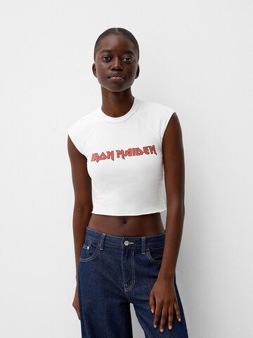 T-shirt Bershka en blanc