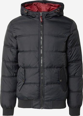 INDICODE JEANS Winterjas 'Adrian' in Zwart: voorkant