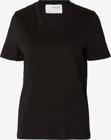 SELECTED FEMME T-shirt i svart: framsida