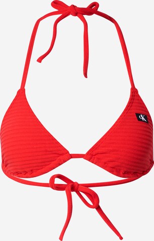 Calvin Klein Swimwear Triangle Bikini top in Red: front