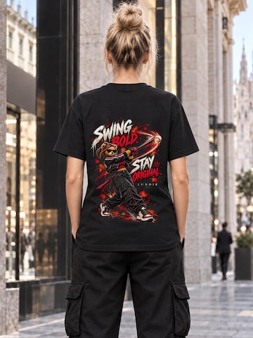 LUNØIR Studio Shirt 'BOSS Femme Baseball Original Swing'‌‌‌‌‌‌‌‌‌ in Schwarz