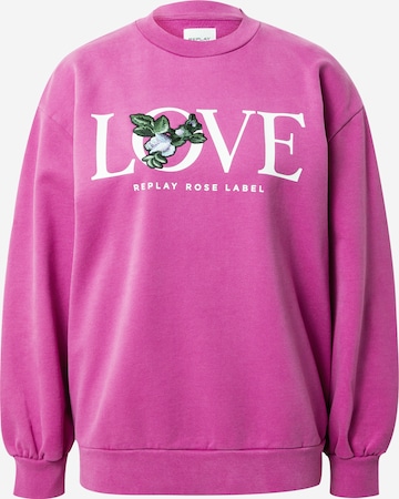 REPLAY Sweatshirt in Roze: voorkant