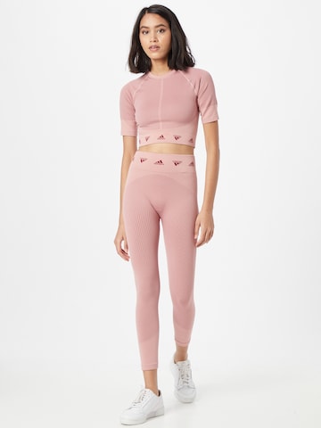 ADIDAS SPORTSWEAR Skinny Παντελόνι φόρμας 'Aero' σε ροζ