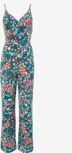 Aniston CASUAL Jumpsuit in petrol / koralle / weiß, Produktansicht