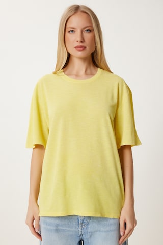 T-shirt oversize Happiness İstanbul en jaune : devant