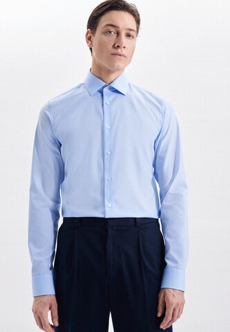 Coupe slim Chemise business SEIDENSTICKER en bleu : devant