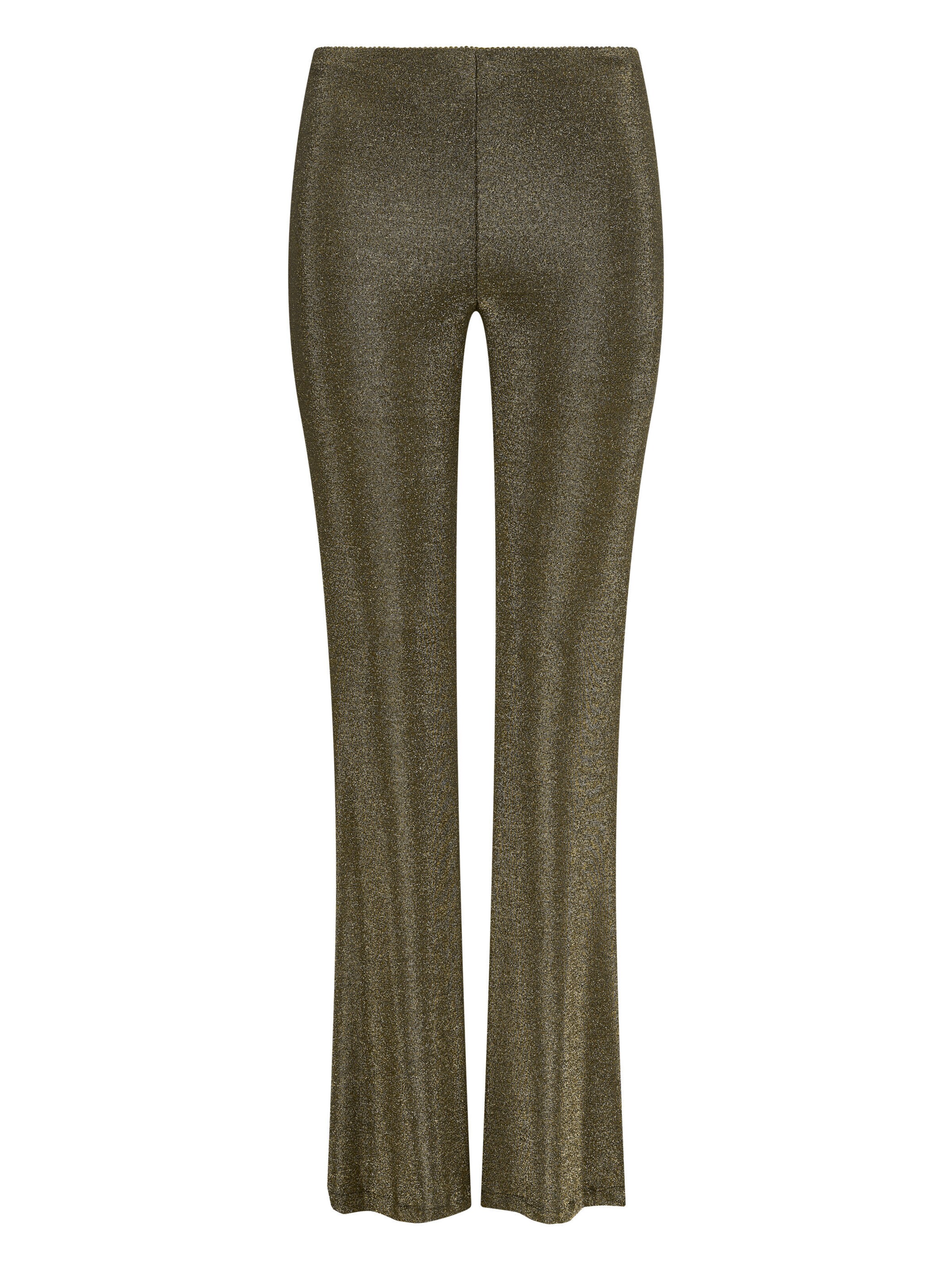 Nicowa Flared Broek 'CAROWI' in Goud: voorkant