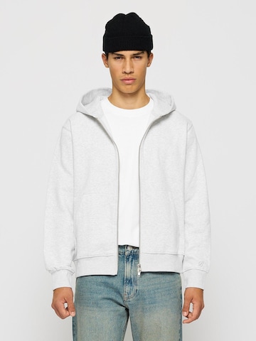 Burocs Zip-Up Hoodie in Grey: front