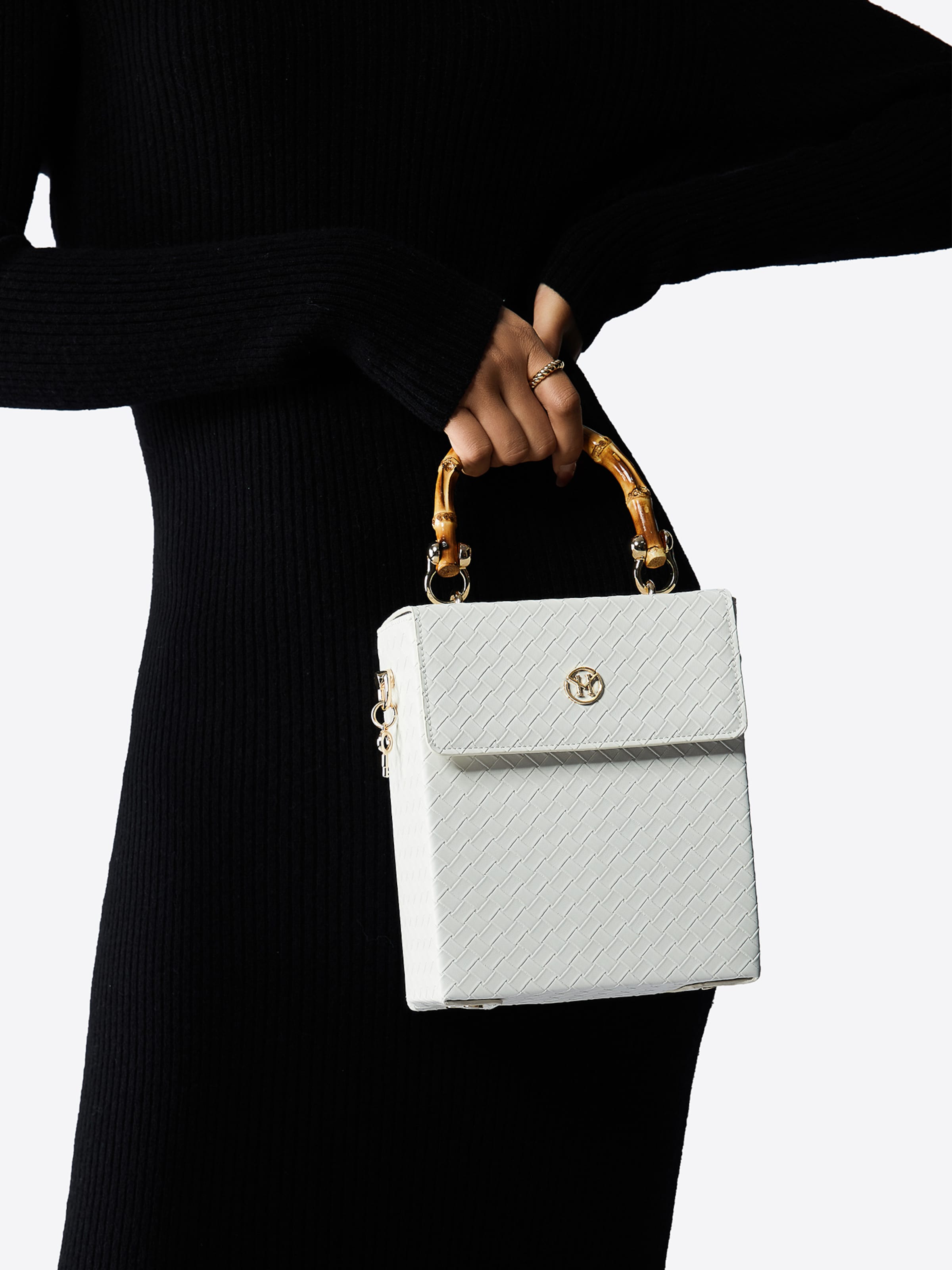 Borsa a mano 'Bamboo Bee' di Victoria Hyde in bianco: frontale