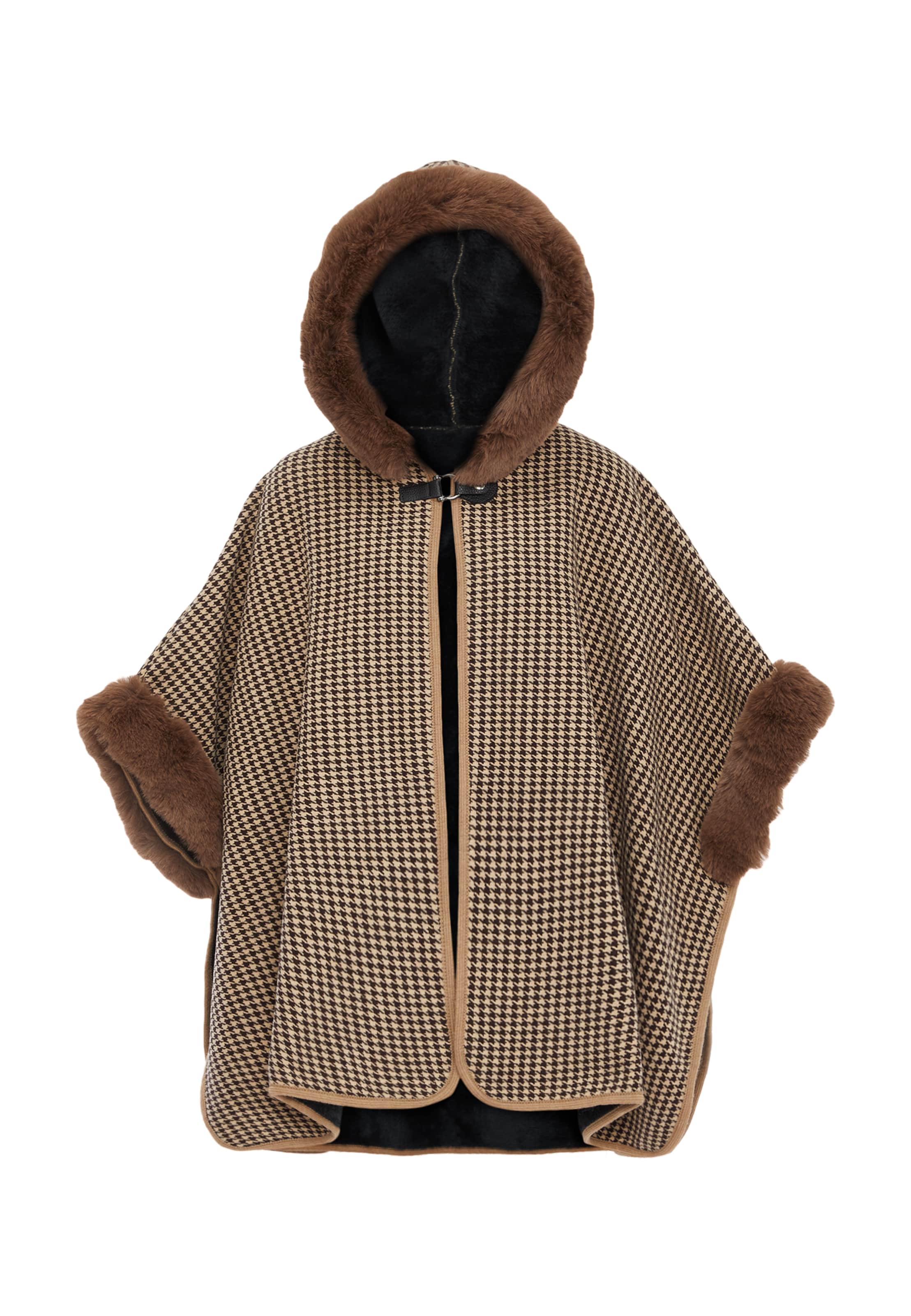 OSHA Poncho in braun / hellbraun, Produktansicht