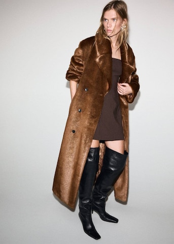 MANGO Winter Coat in Brown
