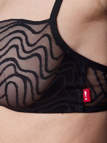 JOOP! Jeans Bralette Bra 'Wave Lace' in Black