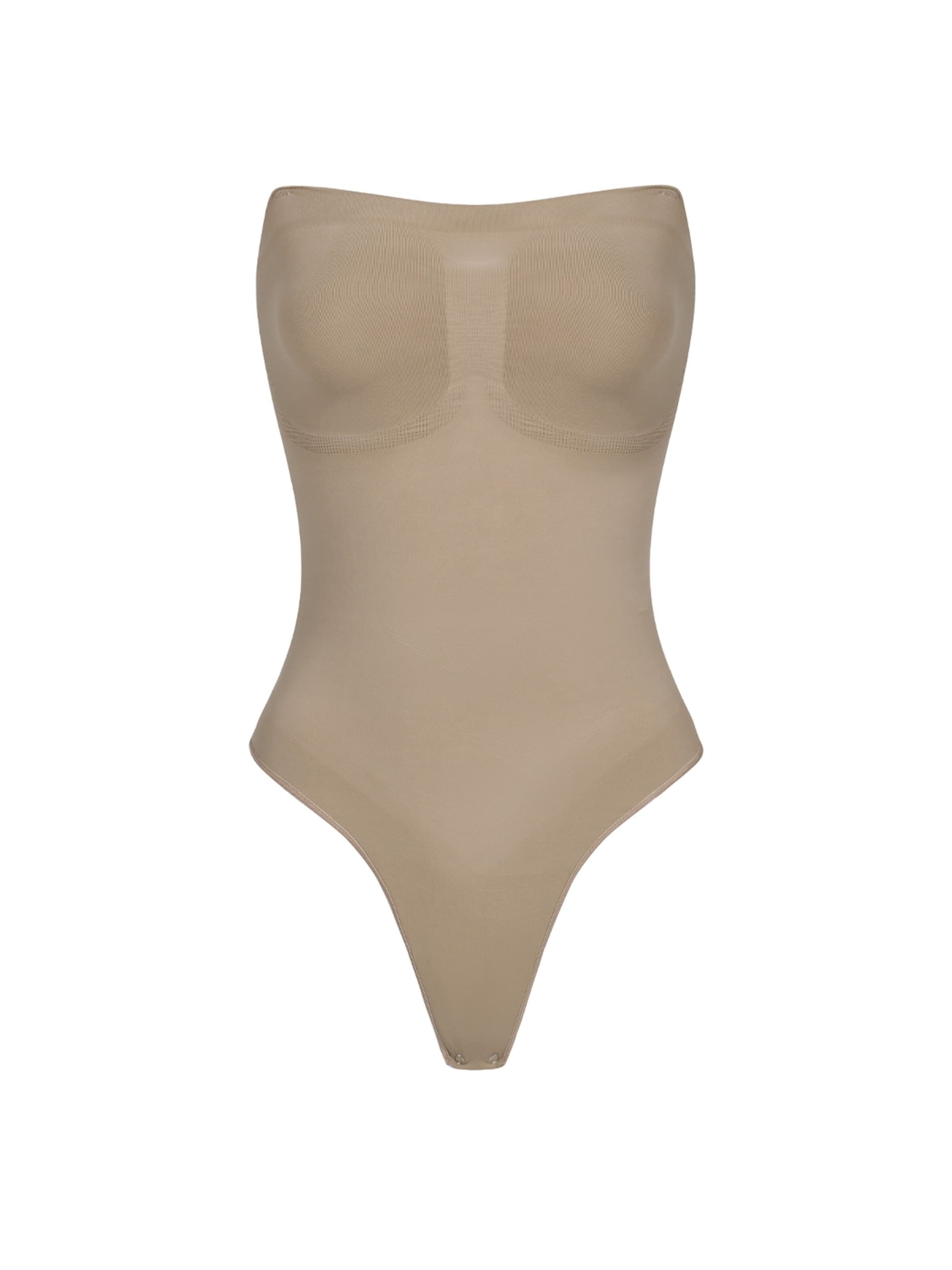 cfab Shaping bodysuit 'Trägerloser Bodysuit Sculpting Shapewear mit String' in Beige: front
