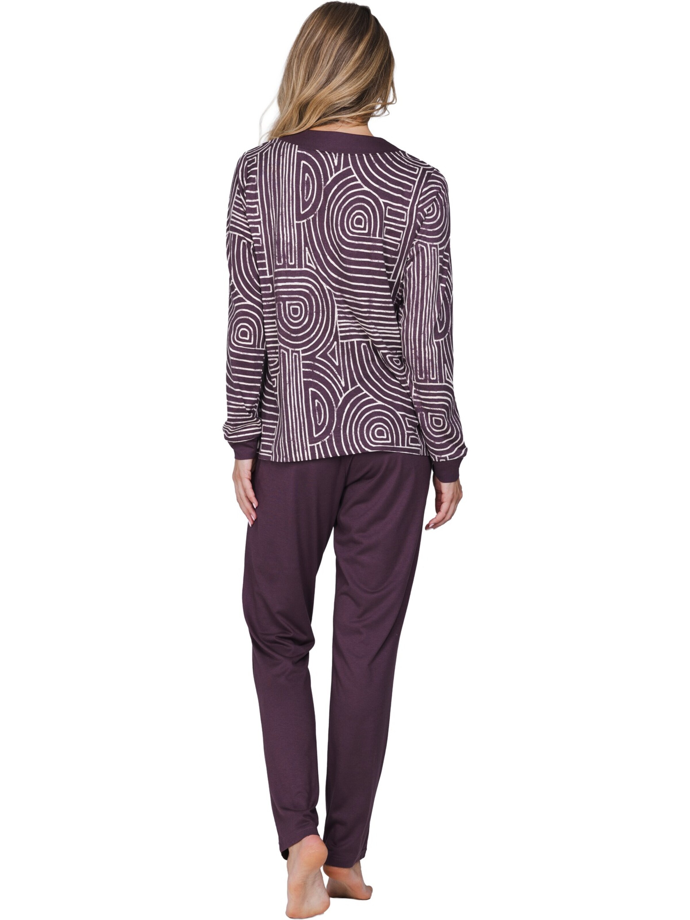 Pastunette Pyjama 'Premium - Lunar Lines'‌‌‌‌‌‌‌ in Lila