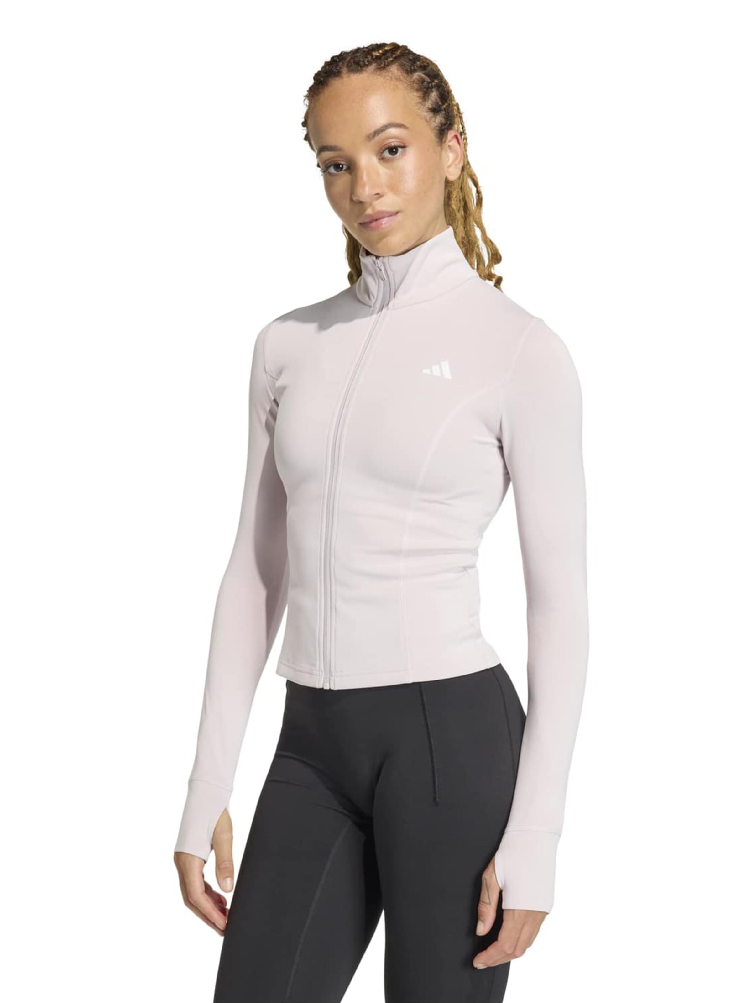 ADIDAS PERFORMANCE Sports sweat jacket 'OPT ESS' in Purple: front